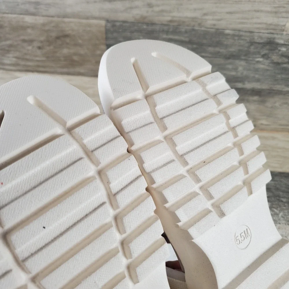 Ryka Beyond Womens Sandal Sz 5.5 M Gardenia White Slingback Hook & Loop Open Toe